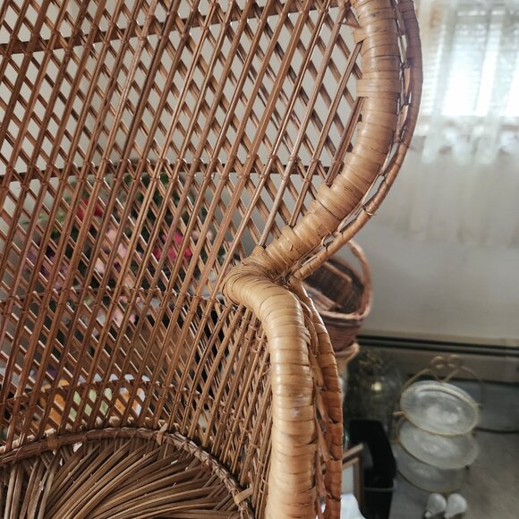 Vintage Boho Wicker Doll/Plant Stand Chair - Picture 4 of 11